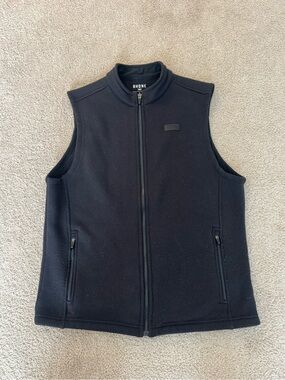 RHONE Black Sleeveless Zip-Up Fleece Vest